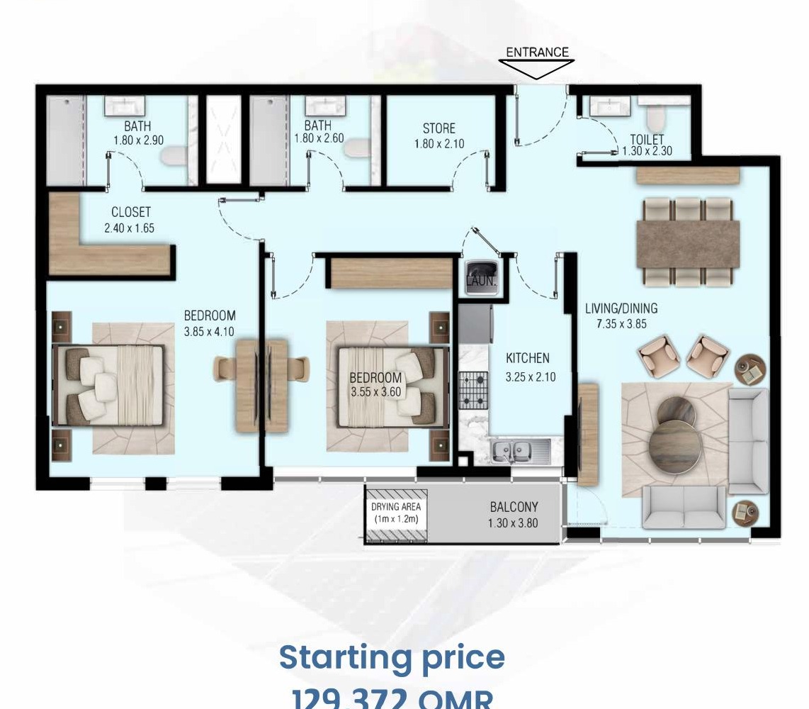 Floor plan A2-APT-406