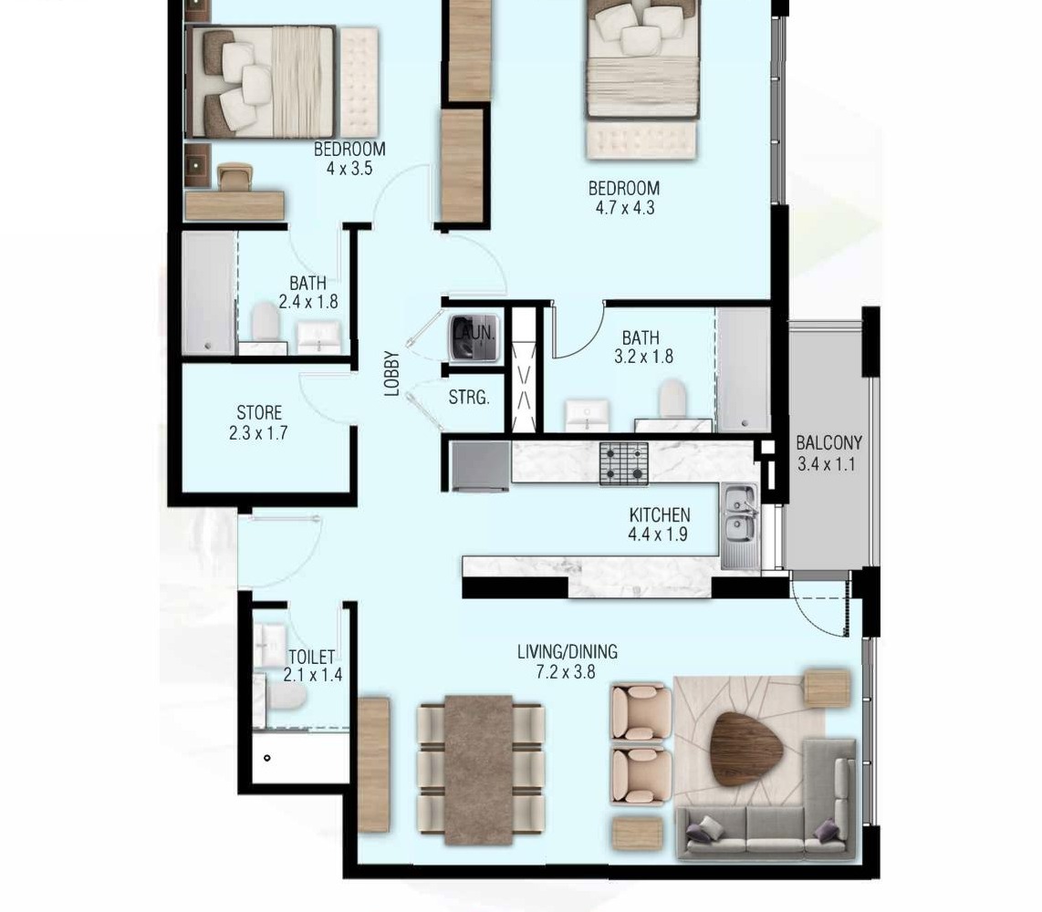 Floor plan C5-APT-407